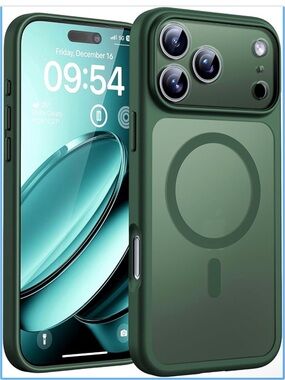 iPhone 17 pro Max MagSafe-Compatible Protective Phone Case in Forest Green